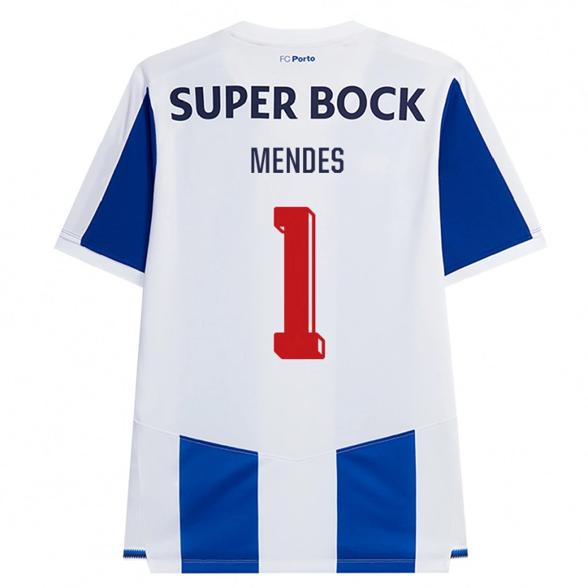 Danxen Mujer Camiseta Francisco Mendes #1 Azul Blanco Rojo 1ª Equipación 2026/27 La Camisa