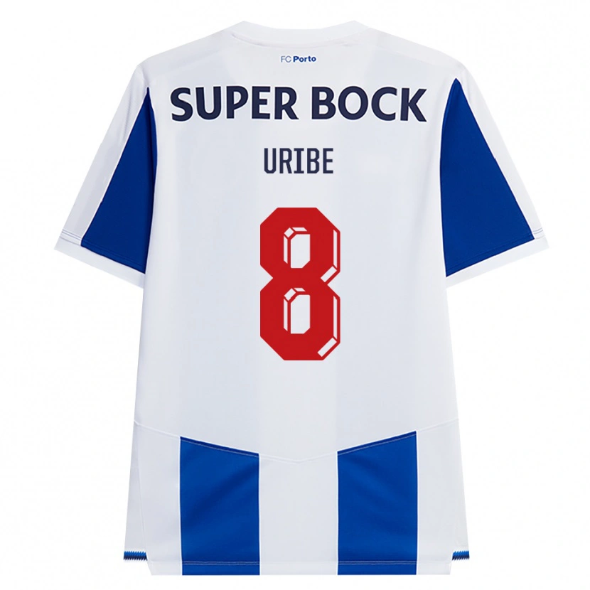 Danxen Mujer Camiseta Mateus Uribe #8 Azul Blanco Rojo 1ª Equipación 2026/27 La Camisa