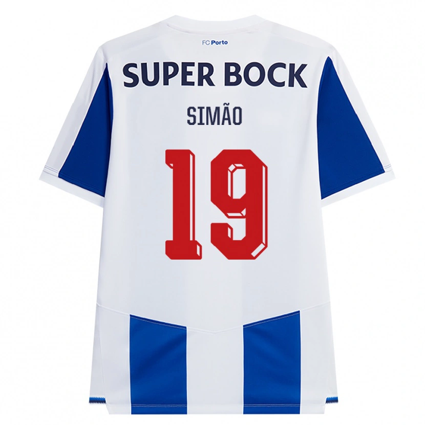 Danxen Mujer Camiseta Martim Simão #19 Azul Blanco Rojo 1ª Equipación 2026/27 La Camisa