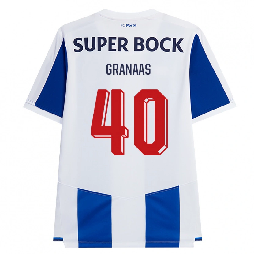 Danxen Mujer Camiseta Eirik Granaas #40 Azul Blanco Rojo 1ª Equipación 2026/27 La Camisa