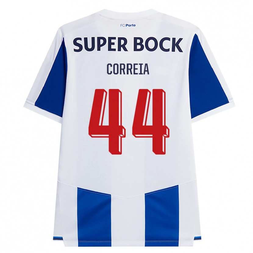 Danxen Mujer Camiseta Romain Correia #44 Azul Blanco Rojo 1ª Equipación 2026/27 La Camisa