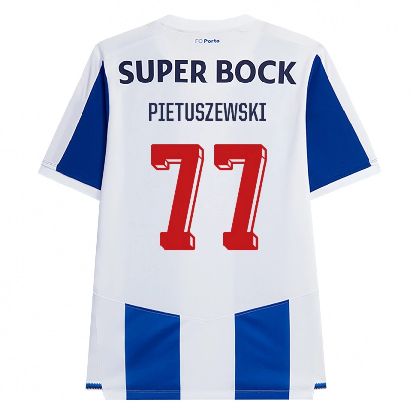 Danxen Mujer Camiseta Oskar Pietuszewski #77 Azul Blanco Rojo 1ª Equipación 2026/27 La Camisa