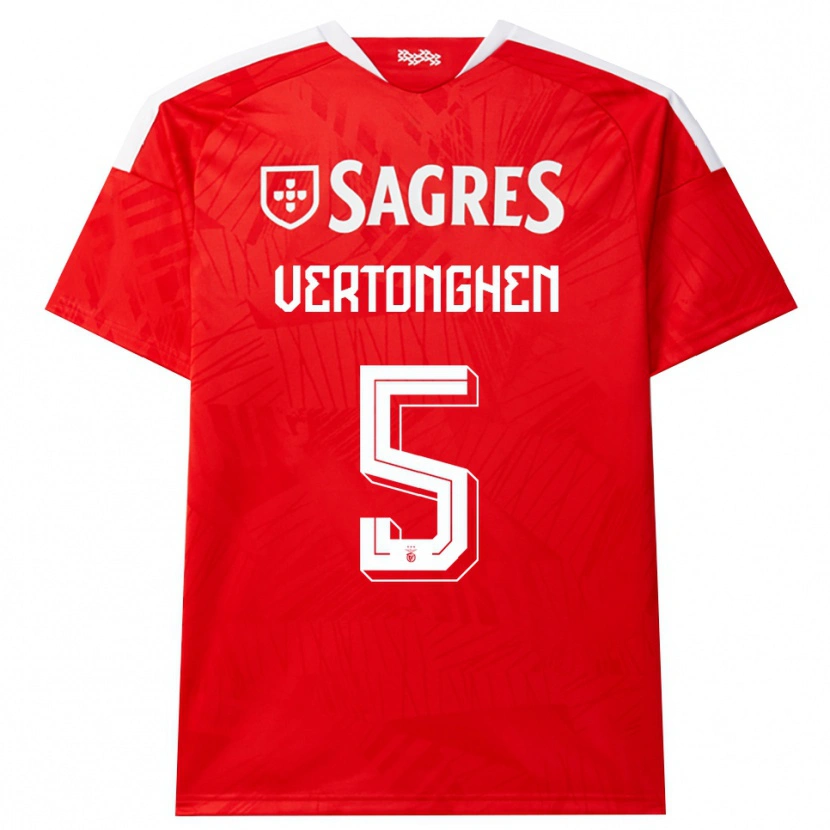 Danxen Mujer Camiseta Jan Vertonghen #5 Rojo Blanco Amarillo 1ª Equipación 2026/27 La Camisa
