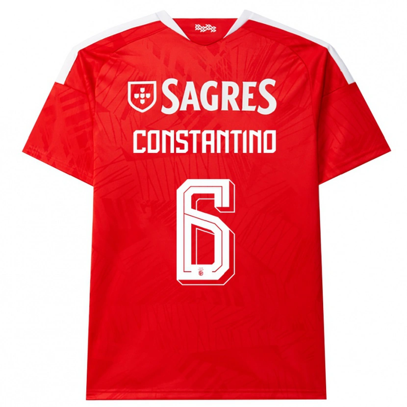 Danxen Mujer Camiseta Simão Constantino #6 Rojo Blanco Amarillo 1ª Equipación 2026/27 La Camisa