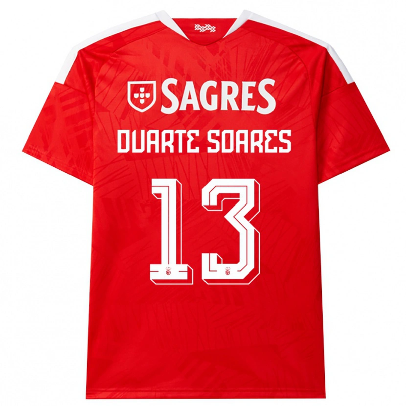 Danxen Mujer Camiseta Duarte Soares #13 Rojo Blanco Amarillo 1ª Equipación 2026/27 La Camisa