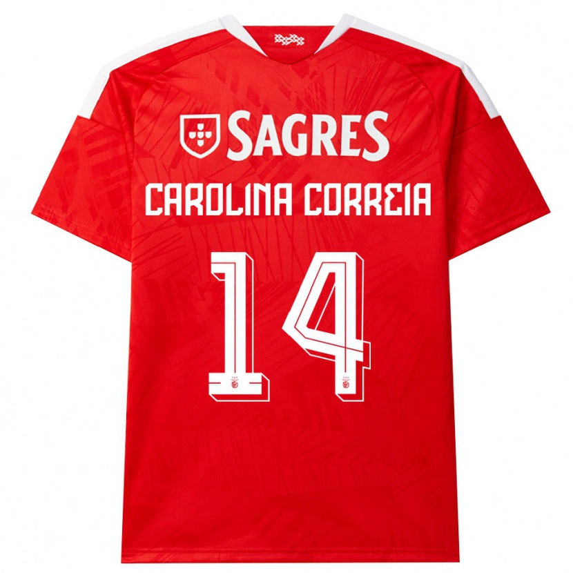 Danxen Mujer Camiseta Carolina Correia #14 Rojo Blanco Amarillo 1ª Equipación 2026/27 La Camisa