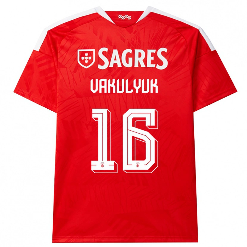 Danxen Mujer Camiseta André Vakulyuk #16 Rojo Blanco Amarillo 1ª Equipación 2026/27 La Camisa