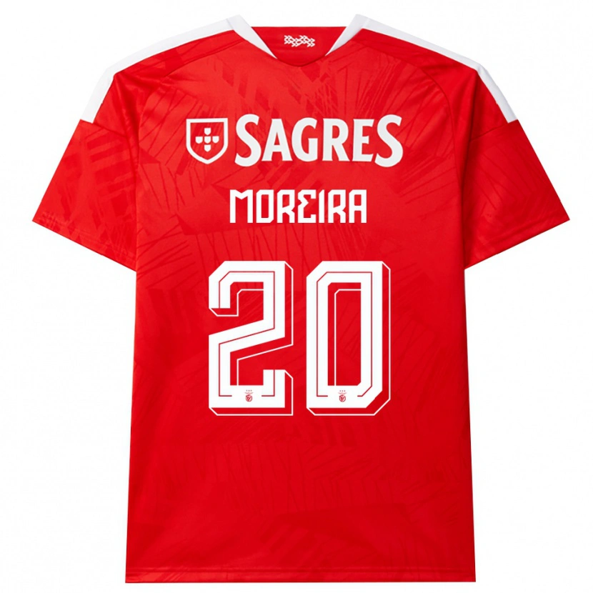 Danxen Mujer Camiseta André Moreira #20 Rojo Blanco Amarillo 1ª Equipación 2026/27 La Camisa