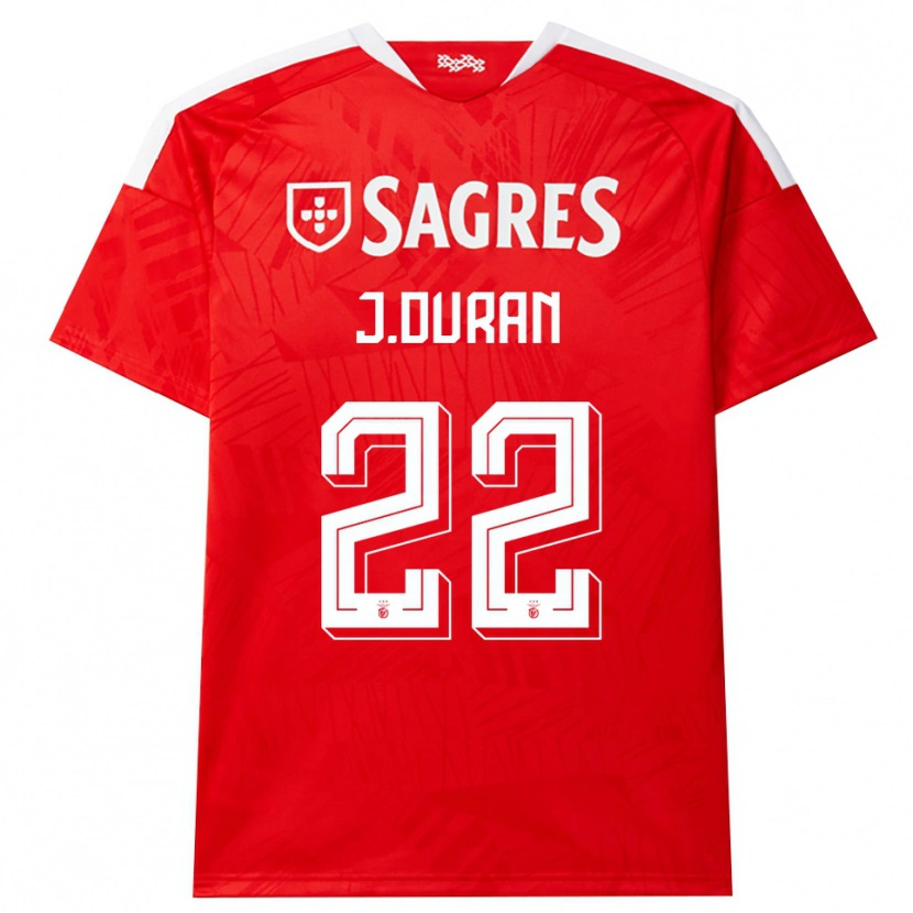 Danxen Mujer Camiseta Jhon Durán #22 Rojo Blanco Amarillo 1ª Equipación 2026/27 La Camisa