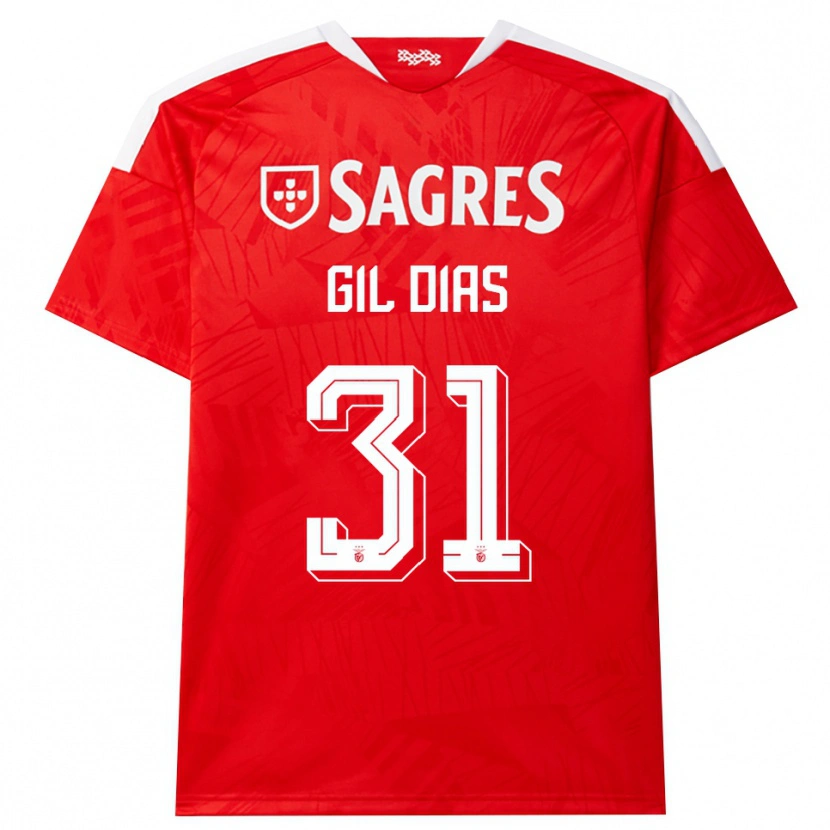 Danxen Mujer Camiseta Gil Dias #31 Rojo Blanco Amarillo 1ª Equipación 2026/27 La Camisa