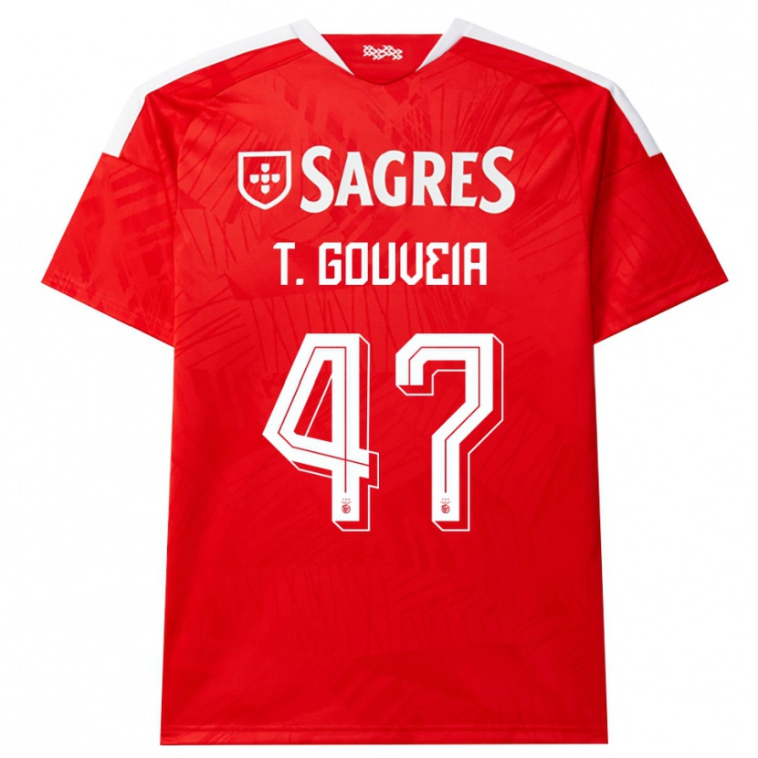 Danxen Mujer Camiseta Tiago Gouveia #47 Rojo Blanco Amarillo 1ª Equipación 2026/27 La Camisa