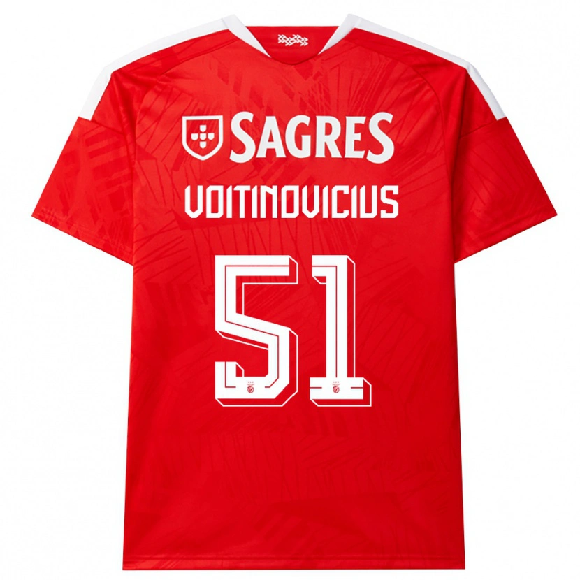 Danxen Mujer Camiseta Arnas Voitinovičius #51 Rojo Blanco Amarillo 1ª Equipación 2026/27 La Camisa