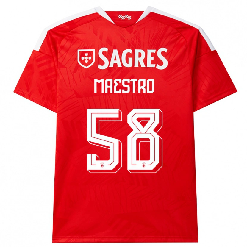 Danxen Mujer Camiseta Maestro #58 Rojo Blanco Amarillo 1ª Equipación 2026/27 La Camisa