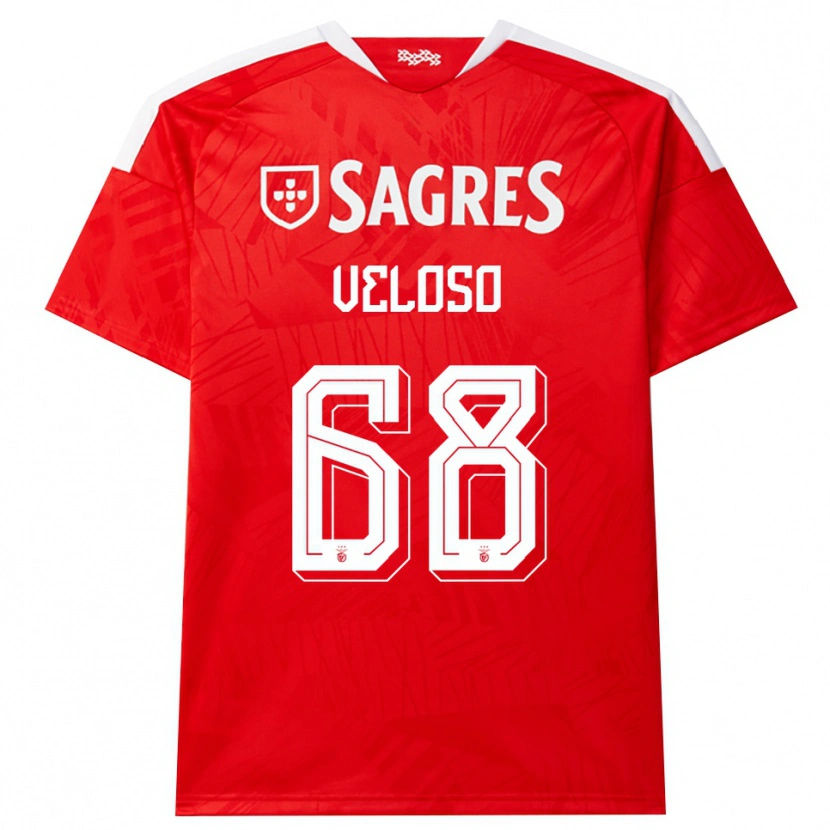 Danxen Mujer Camiseta João Veloso #68 Rojo Blanco Amarillo 1ª Equipación 2026/27 La Camisa