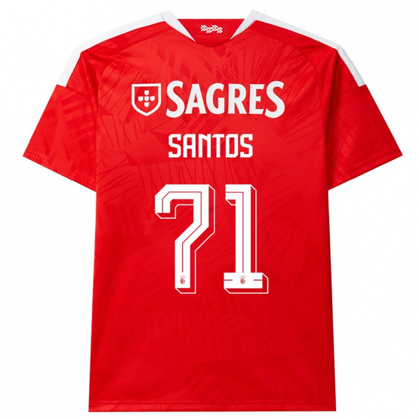 Danxen Mujer Camiseta Leandro Santos #71 Rojo Blanco Amarillo 1ª Equipación 2026/27 La Camisa