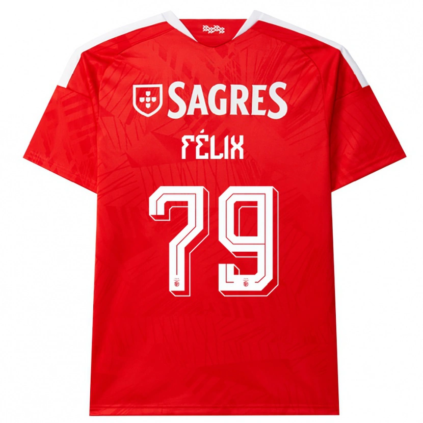 Danxen Mujer Camiseta Hugo Félix #79 Rojo Blanco Amarillo 1ª Equipación 2026/27 La Camisa