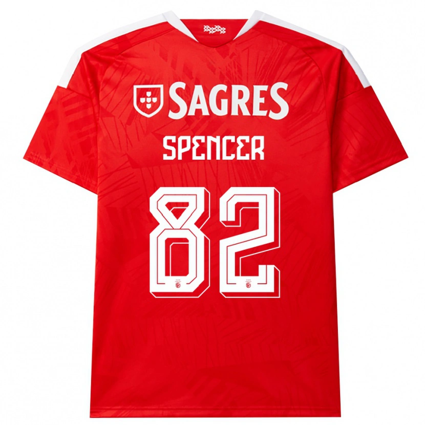 Danxen Mujer Camiseta Diogo Spencer #82 Rojo Blanco Amarillo 1ª Equipación 2026/27 La Camisa
