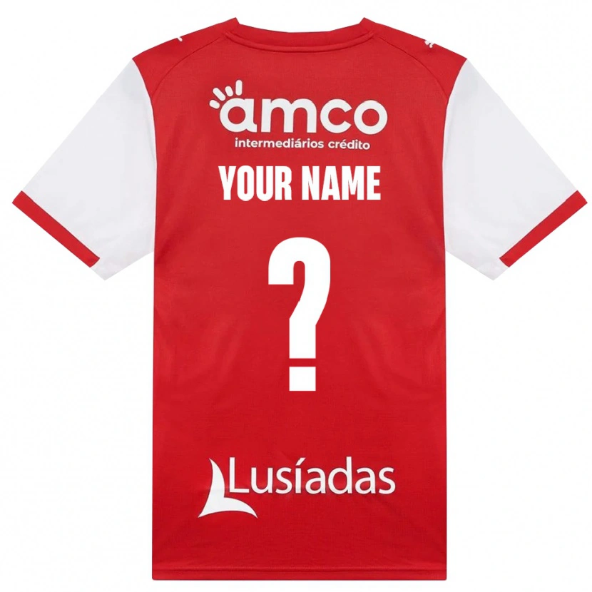 Danxen Mujer Camiseta Su Nombre #0 Rojo Blanco Negro 1ª Equipación 2026/27 La Camisa
