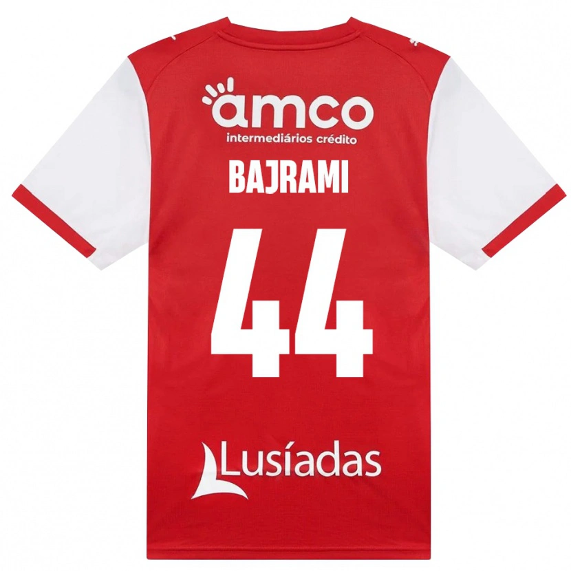 Danxen Mujer Camiseta Adrian Bajrami #44 Rojo Blanco Negro 1ª Equipación 2026/27 La Camisa