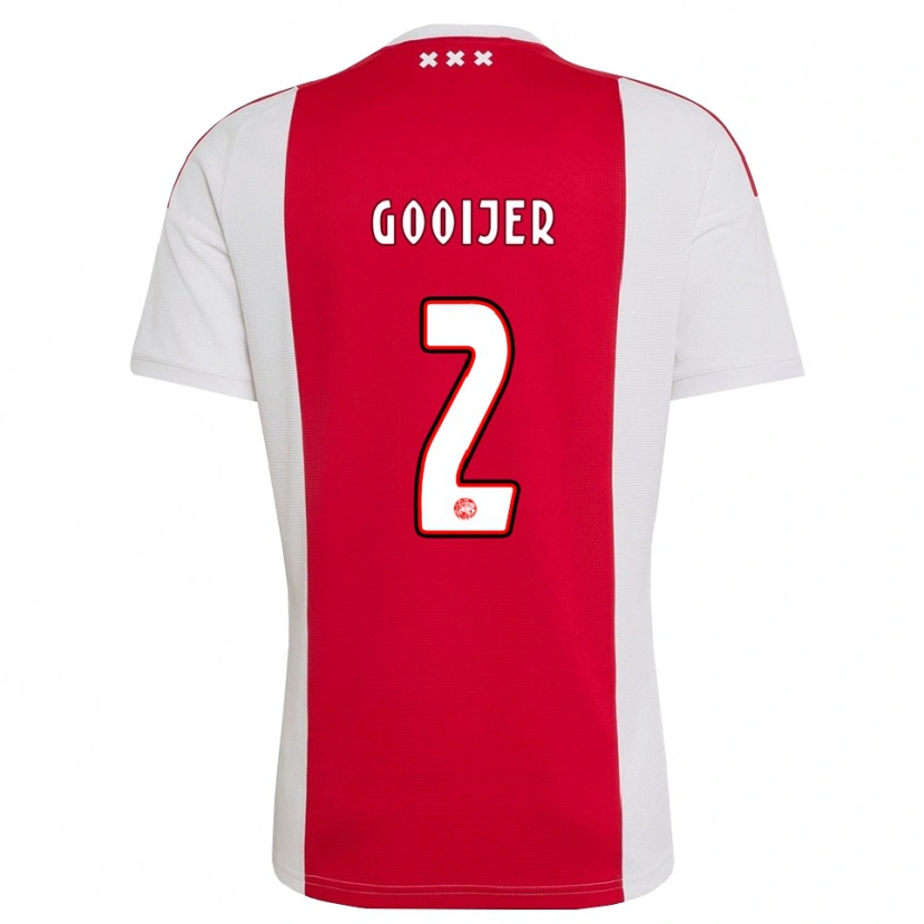 Danxen Mujer Camiseta Tristan Gooijer #2 Rojo Blanco Amarillo 1ª Equipación 2026/27 La Camisa