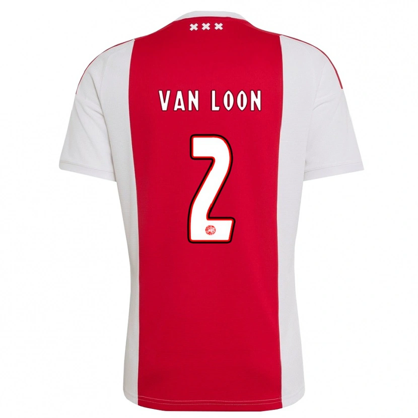 Danxen Mujer Camiseta Gerain Van Loon #2 Rojo Blanco Amarillo 1ª Equipación 2026/27 La Camisa