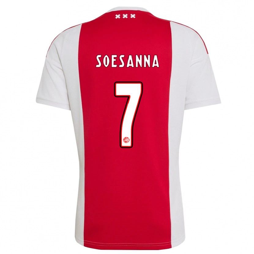 Danxen Mujer Camiseta Jaden Soesanna #7 Rojo Blanco Amarillo 1ª Equipación 2026/27 La Camisa