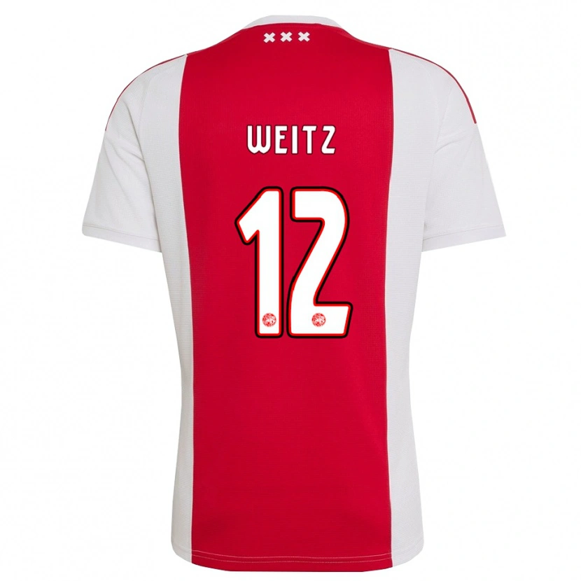 Danxen Mujer Camiseta Axel Weitz #12 Rojo Blanco Amarillo 1ª Equipación 2026/27 La Camisa