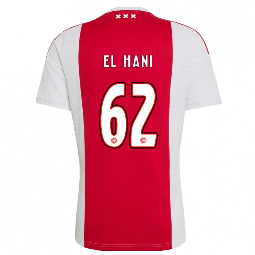 Danxen Mujer Camiseta Aymean El Hani #62 Rojo Blanco Amarillo 1ª Equipación 2026/27 La Camisa