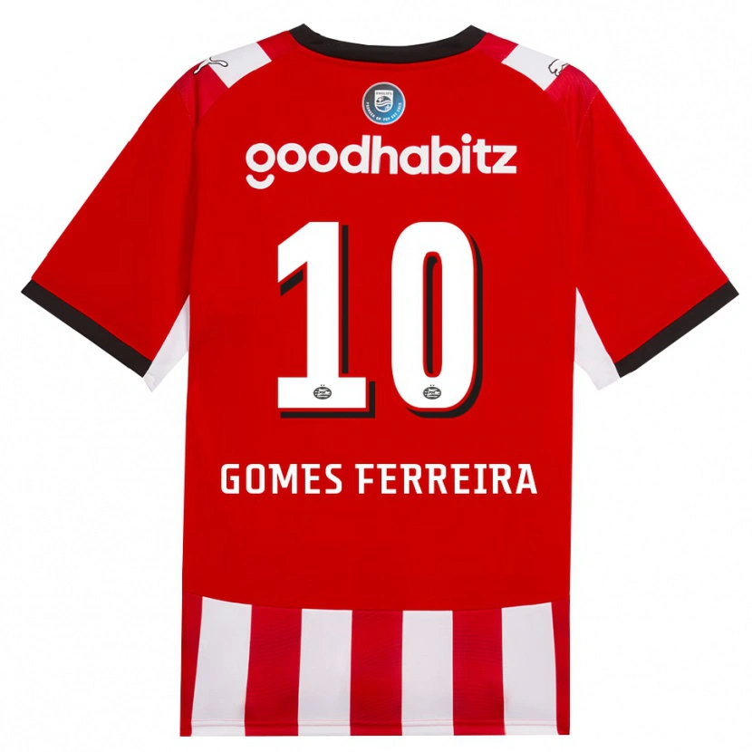 Danxen Mujer Camiseta Damian Gomes Ferreira #10 Rojo Blanco Negro 1ª Equipación 2026/27 La Camisa