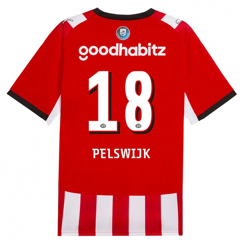 Danxen Mujer Camiseta Xavinhjo Pelswijk #18 Rojo Blanco Negro 1ª Equipación 2026/27 La Camisa