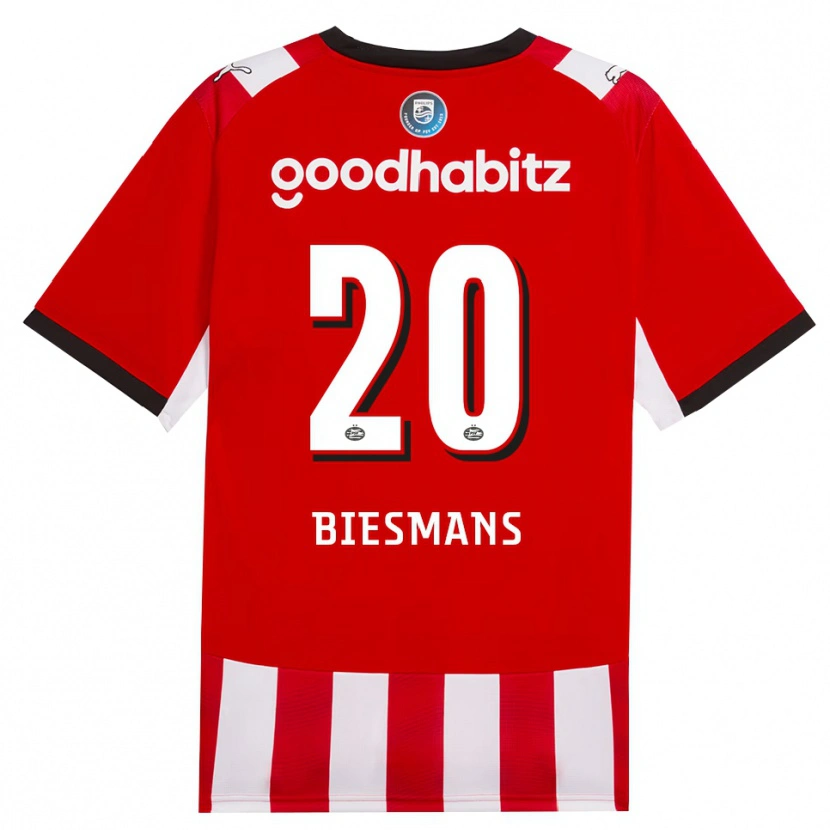 Danxen Mujer Camiseta Julie Biesmans #20 Rojo Blanco Negro 1ª Equipación 2026/27 La Camisa