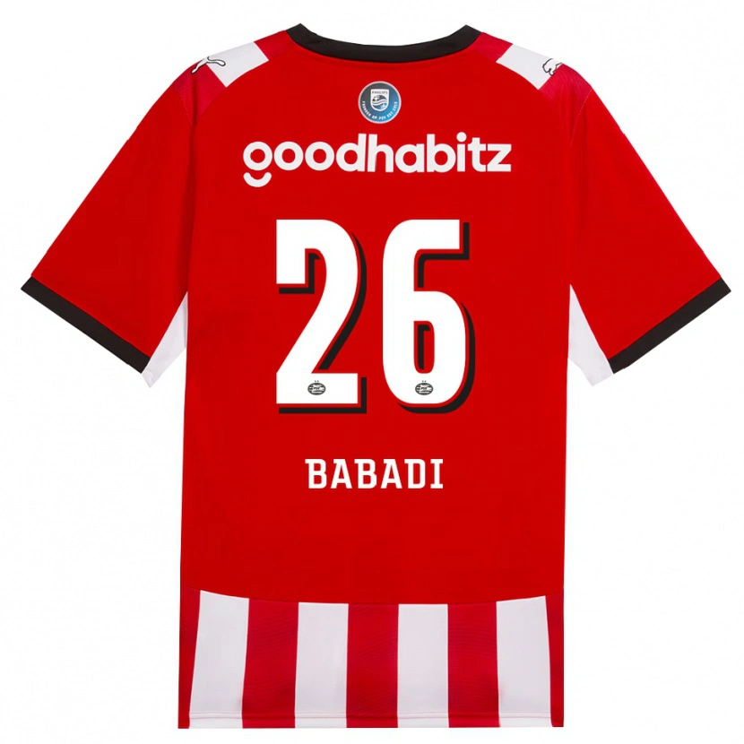 Danxen Mujer Camiseta Isaac Babadi #26 Rojo Blanco Negro 1ª Equipación 2026/27 La Camisa