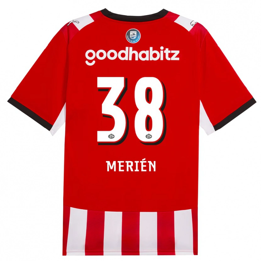 Danxen Mujer Camiseta Fabian Merién #38 Rojo Blanco Negro 1ª Equipación 2026/27 La Camisa