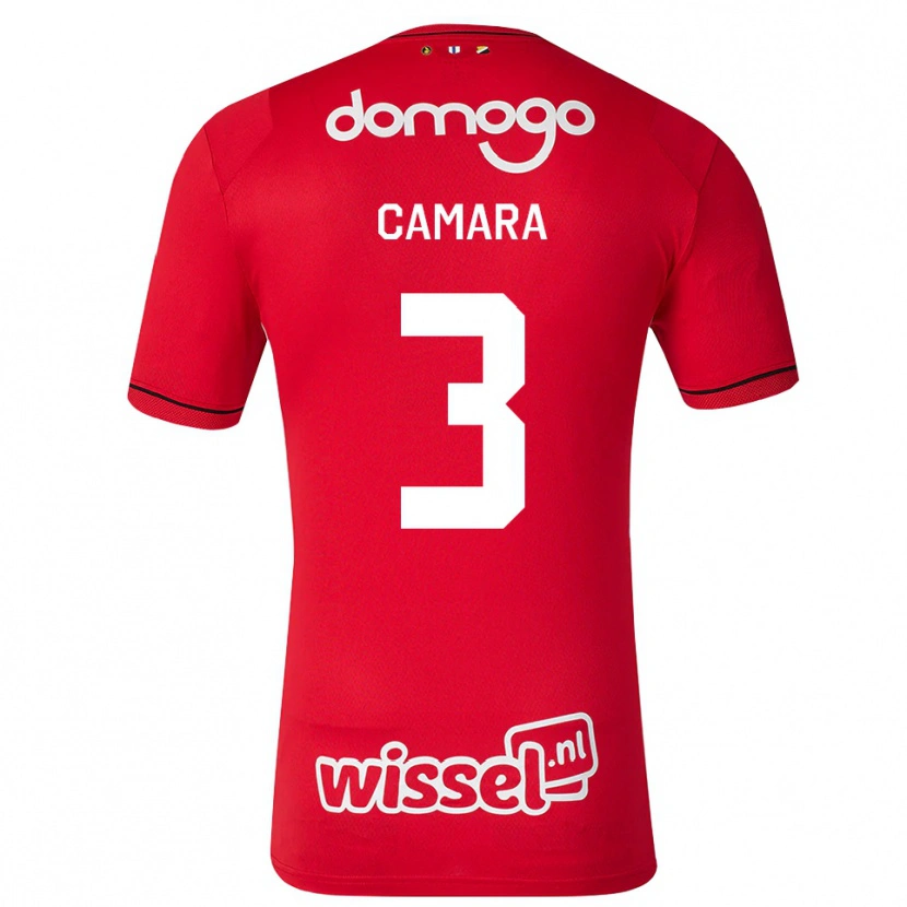 Danxen Mujer Camiseta Lamine Camara #3 Rojo Blanco Negro 1ª Equipación 2026/27 La Camisa