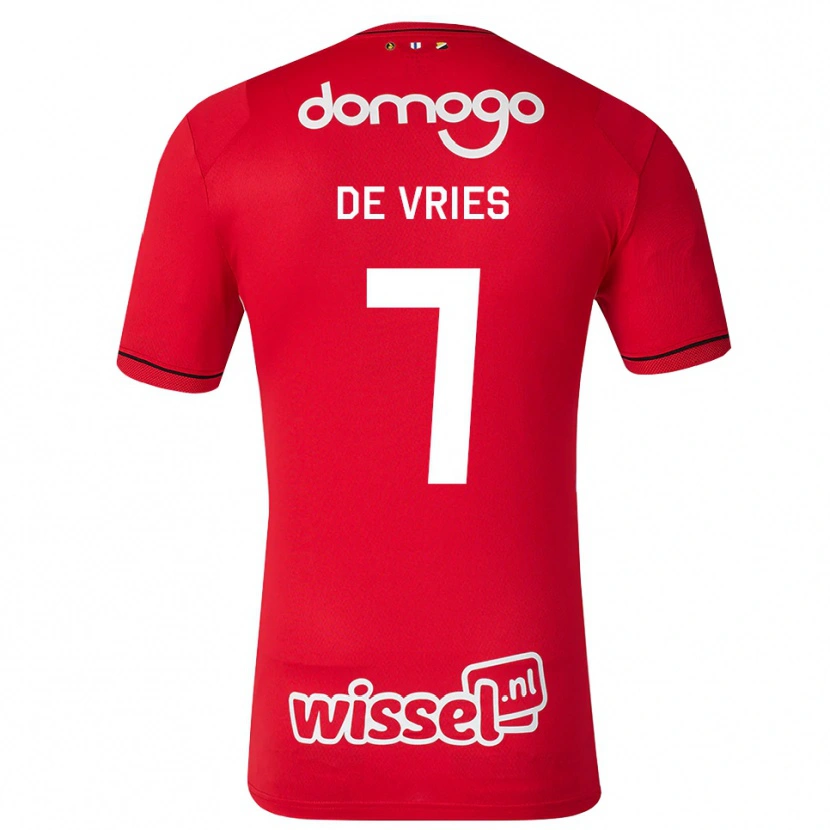 Danxen Mujer Camiseta Miles De Vries #7 Rojo Blanco Negro 1ª Equipación 2026/27 La Camisa