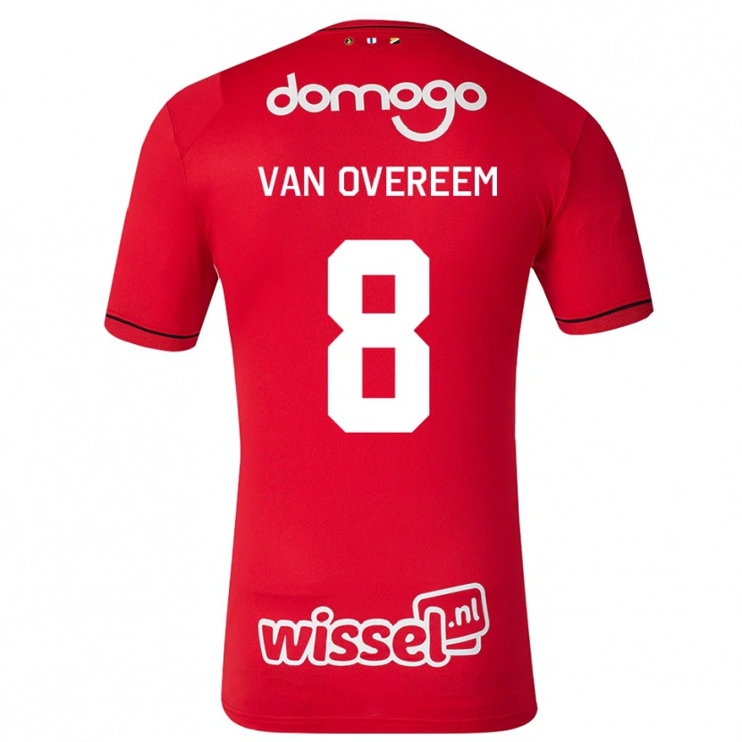 Danxen Mujer Camiseta Joris Van Overeem #8 Rojo Blanco Negro 1ª Equipación 2026/27 La Camisa
