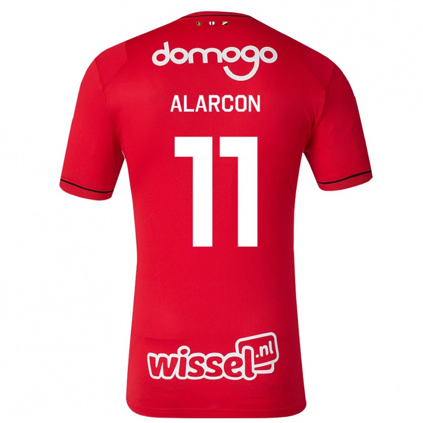 Danxen Mujer Camiseta Ángel Alarcón #11 Rojo Blanco Negro 1ª Equipación 2026/27 La Camisa