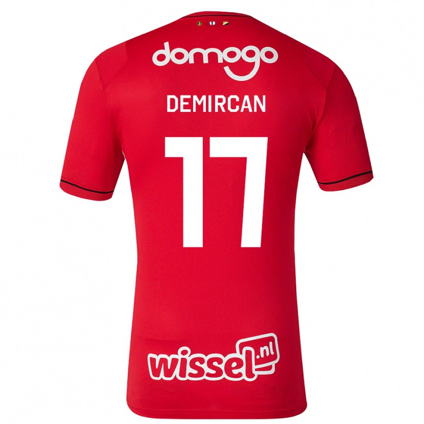 Danxen Mujer Camiseta Emirhan Demircan #17 Rojo Blanco Negro 1ª Equipación 2026/27 La Camisa