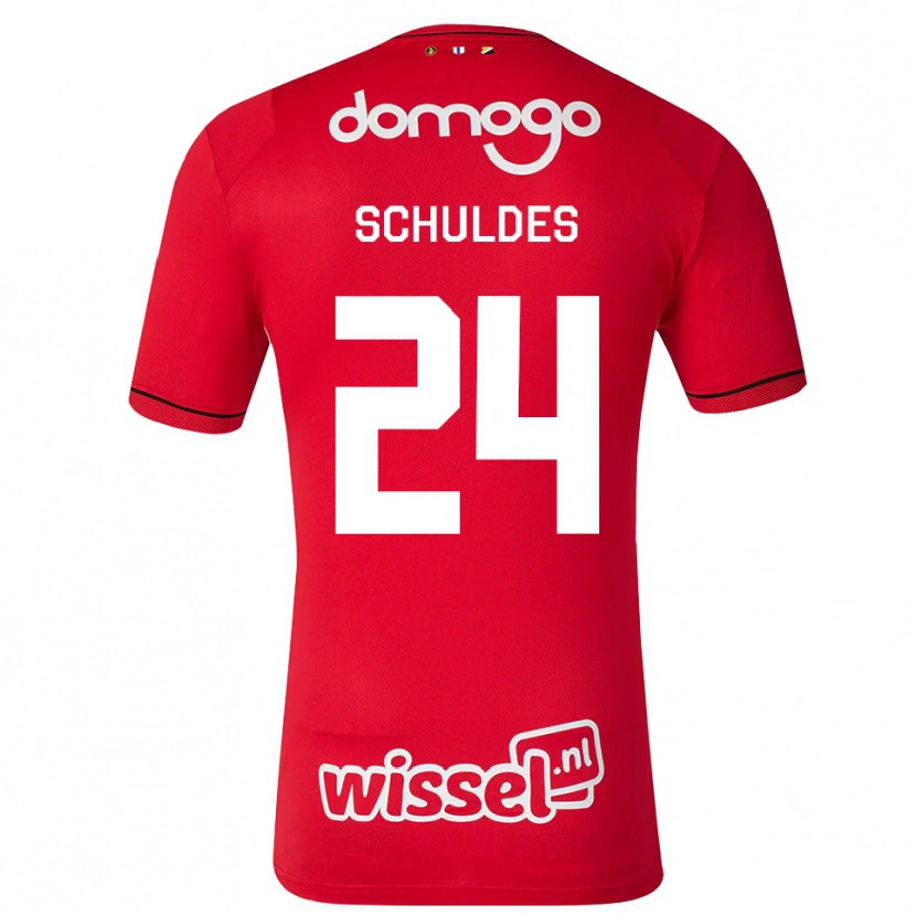 Danxen Mujer Camiseta Jamie Schuldes #24 Rojo Blanco Negro 1ª Equipación 2026/27 La Camisa
