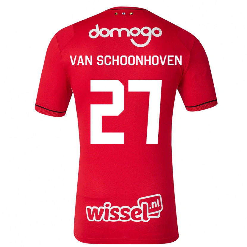 Danxen Mujer Camiseta Nurija Van Schoonhoven #27 Rojo Blanco Negro 1ª Equipación 2026/27 La Camisa