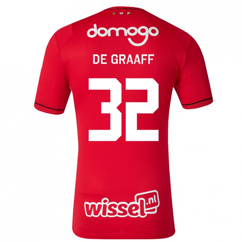 Danxen Mujer Camiseta Tom De Graaff #32 Rojo Blanco Negro 1ª Equipación 2026/27 La Camisa