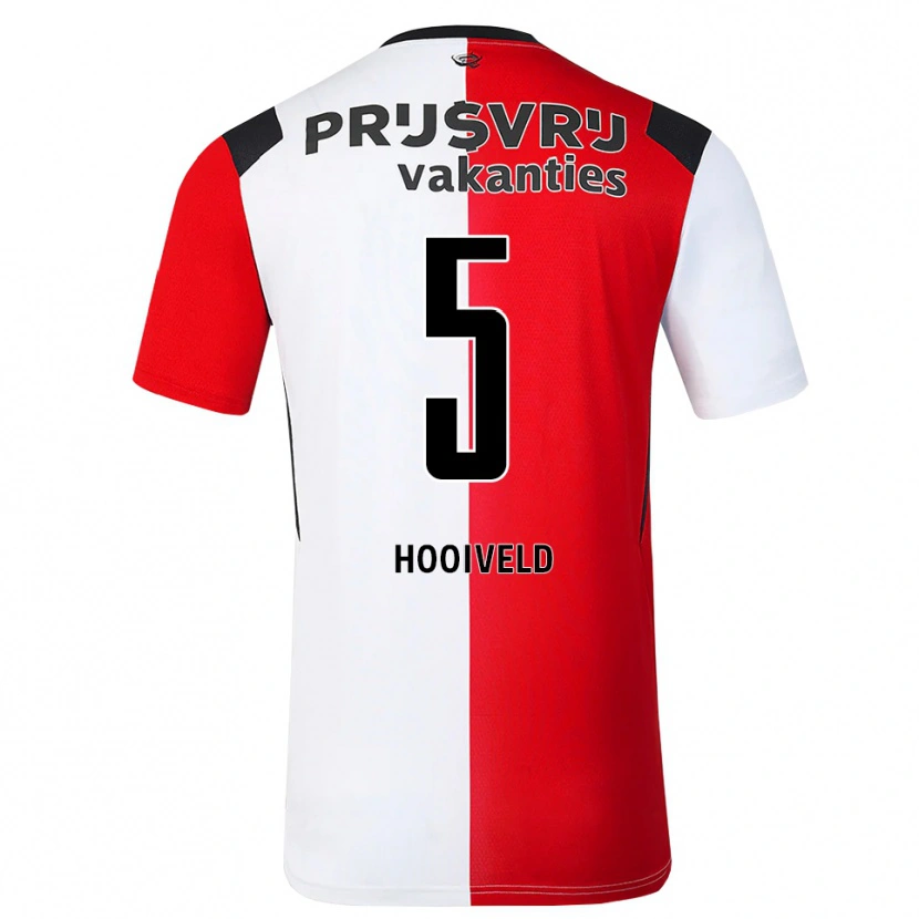 Danxen Mujer Camiseta Dean Hooiveld #5 Rojo Blanco Negro 1ª Equipación 2026/27 La Camisa
