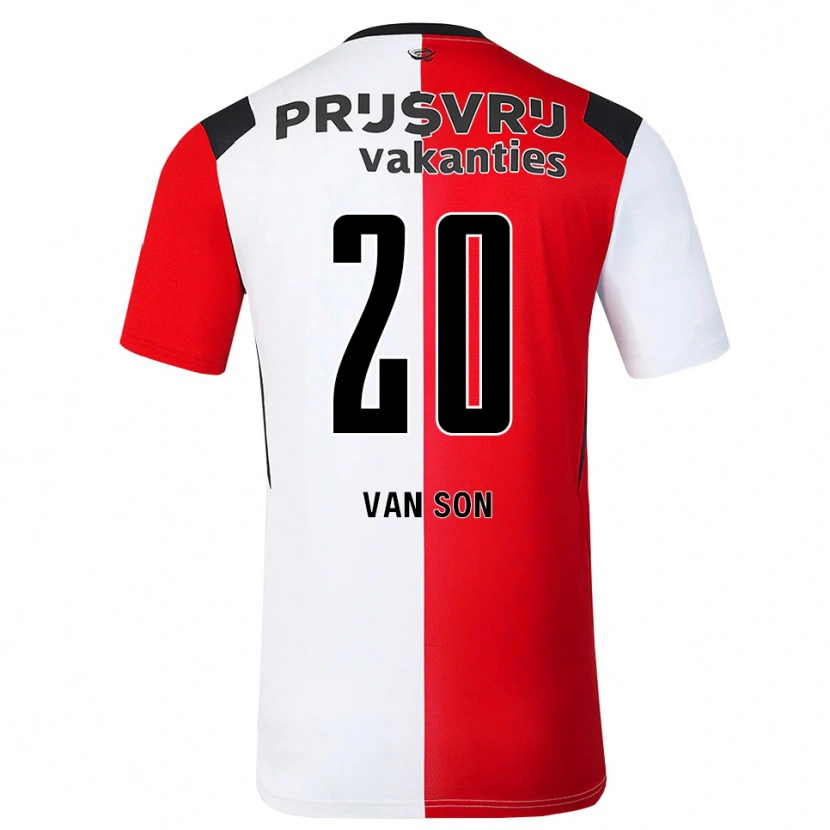 Danxen Mujer Camiseta Anne Van Son #20 Rojo Blanco Negro 1ª Equipación 2026/27 La Camisa