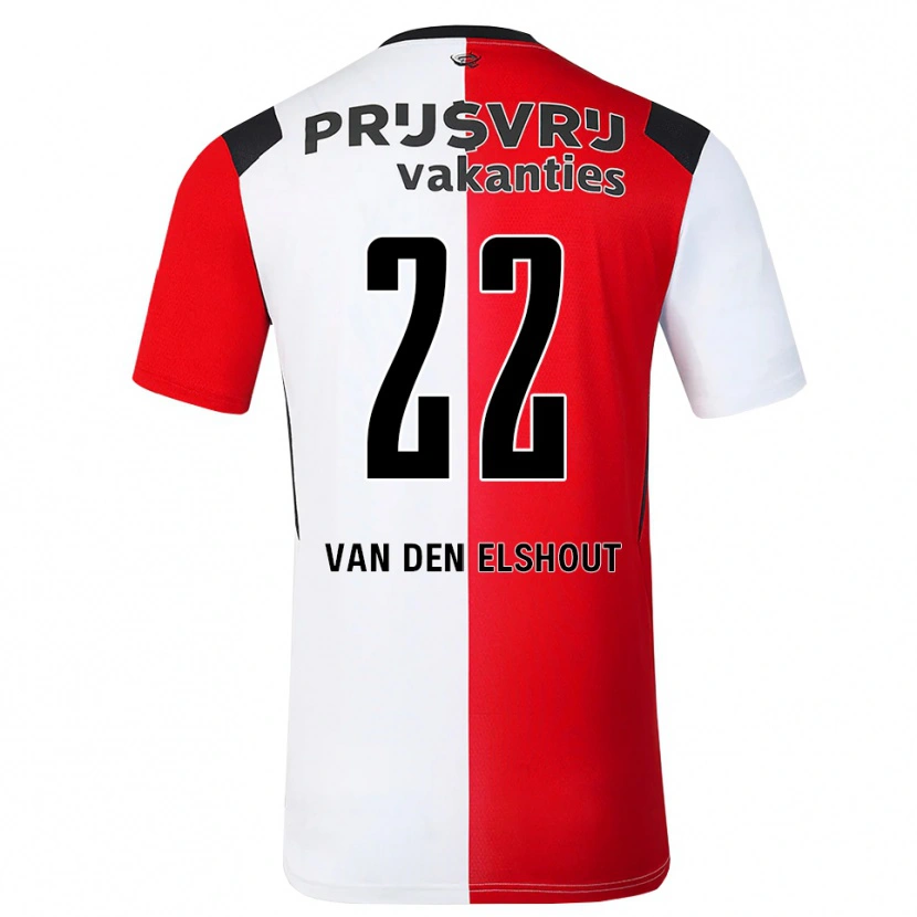 Danxen Mujer Camiseta Tobias Van Den Elshout #22 Rojo Blanco Negro 1ª Equipación 2026/27 La Camisa