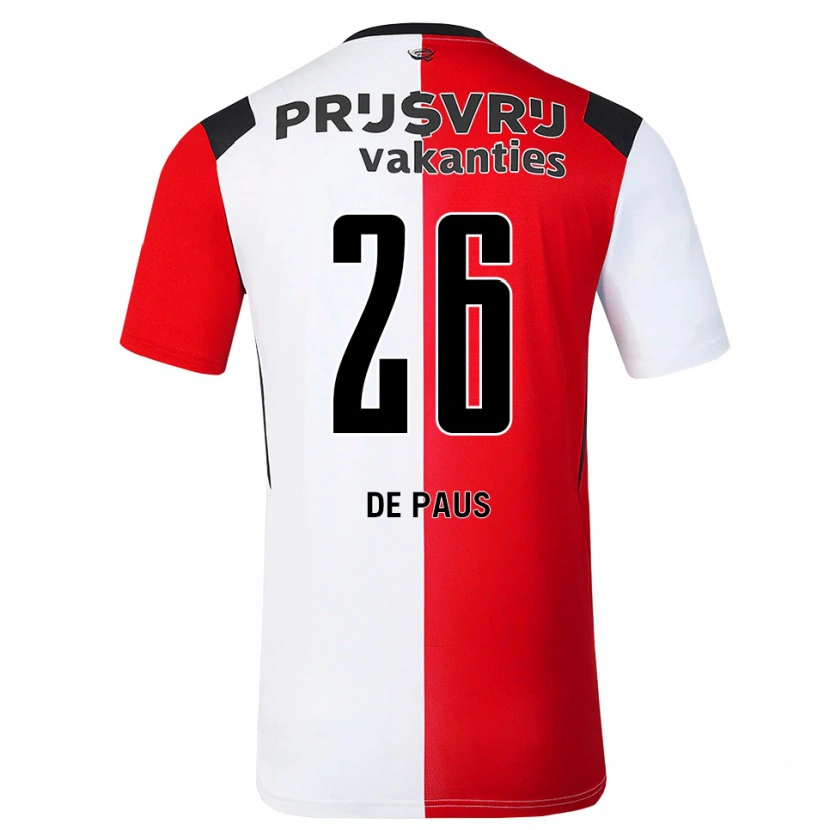 Danxen Mujer Camiseta Sanne De Paus #26 Rojo Blanco Negro 1ª Equipación 2026/27 La Camisa