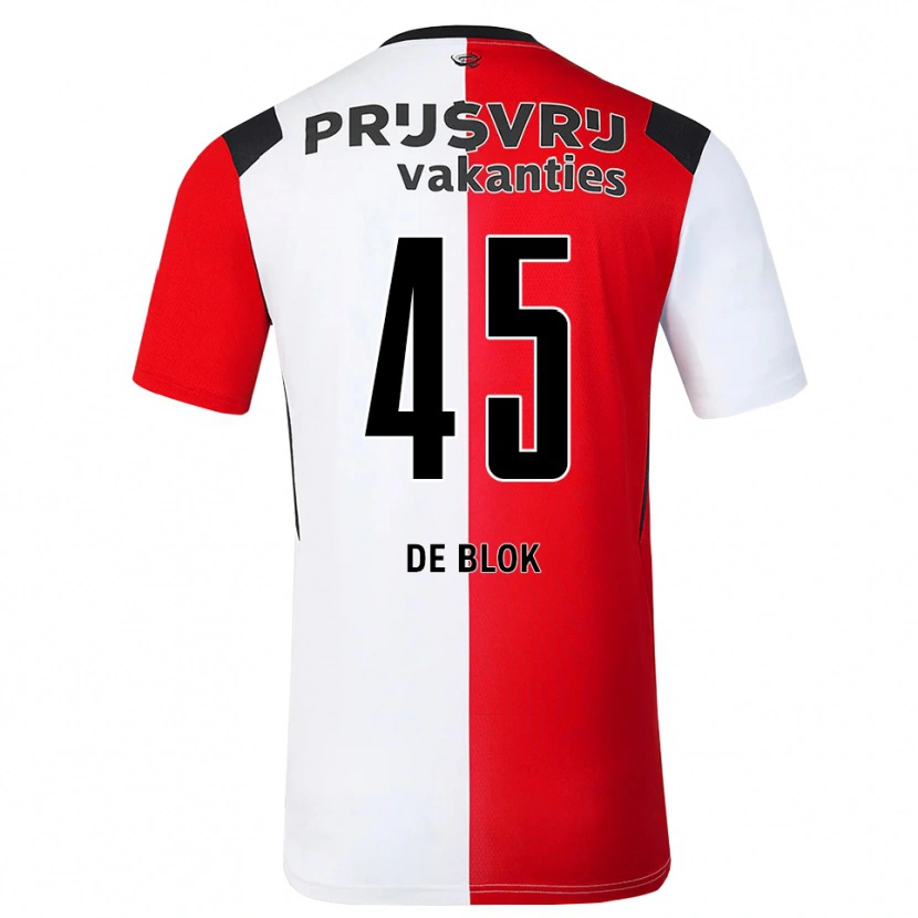 Danxen Mujer Camiseta Lars De Blok #45 Rojo Blanco Negro 1ª Equipación 2026/27 La Camisa
