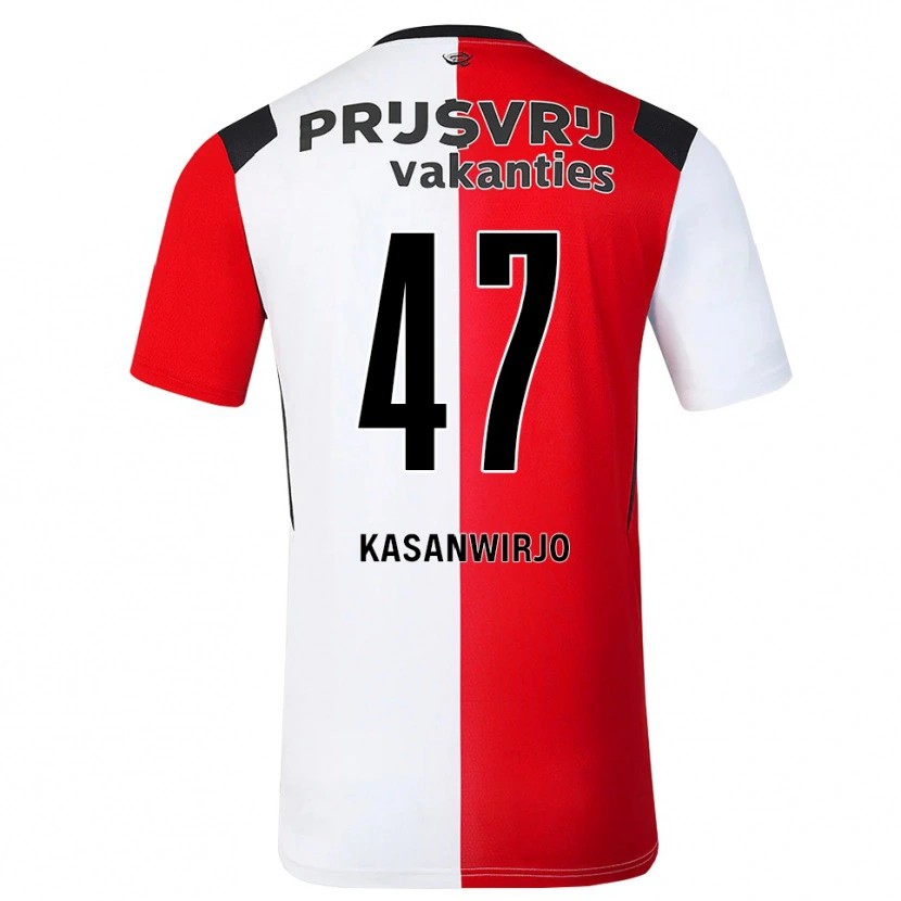 Danxen Mujer Camiseta Neraysho Kasanwirjo #47 Rojo Blanco Negro 1ª Equipación 2026/27 La Camisa