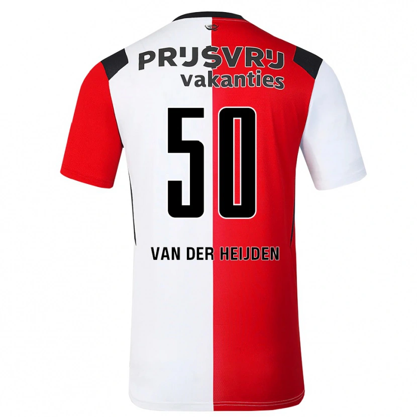 Danxen Mujer Camiseta Delano Van Der Heijden #50 Rojo Blanco Negro 1ª Equipación 2026/27 La Camisa