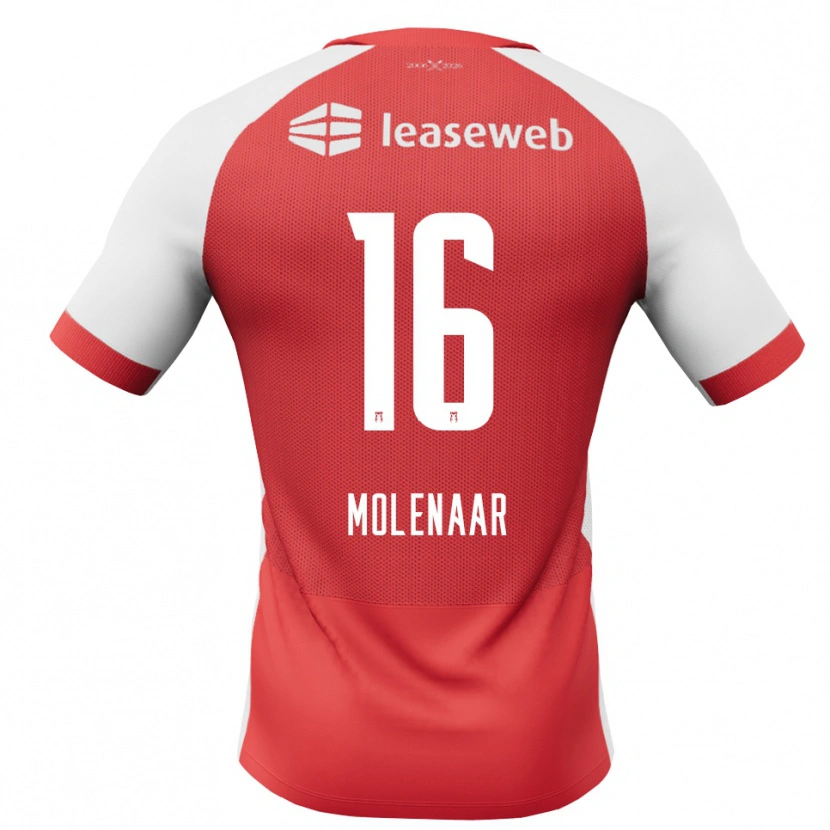 Danxen Mujer Camiseta Finn Molenaar #16 Rojo Blanco Negro 1ª Equipación 2026/27 La Camisa