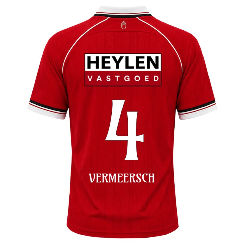 Danxen Mujer Camiseta Ryan Vermeersch #4 Rojo Blanco Negro 1ª Equipación 2026/27 La Camisa
